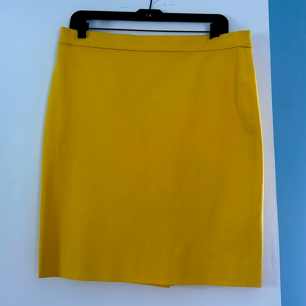 J Crew Yellow Pencil Skirt 12 petite